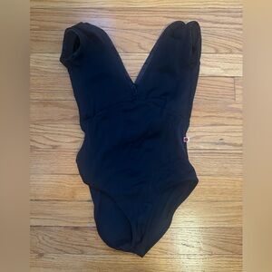 Yumiko xs cap sleeve black alicia velvet trim high cut leg full front lining